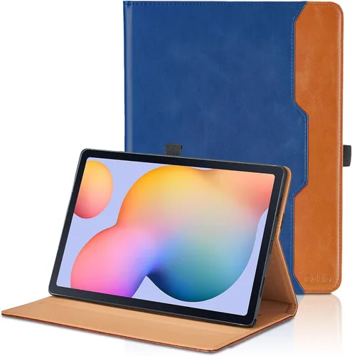 Vista 46 de Funda para Samsung Galaxy Tab A7 de 10,4 pulgadas 2020 (SM-T500/T505/T507) - Funda de piel sintética con función atril y bolsillo, función de Azul