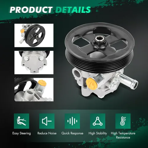 Vista 4 de SCITOO Bomba de dirección asistida, con polea, 2007-2012 para Dodge Caliber, 2007-2017 para Jeep Compass, 2007-2017 para Jeep Patriot, reemplazo #