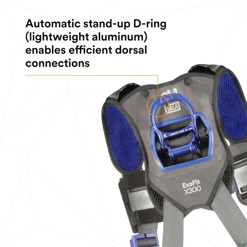 Vista 9 de 3M DBI-SALA ExoFit X300 Comfort Arnés de Seguridad de Posicionamiento de Construcción, Protección contra Caídas de Construcción, Anillos en D