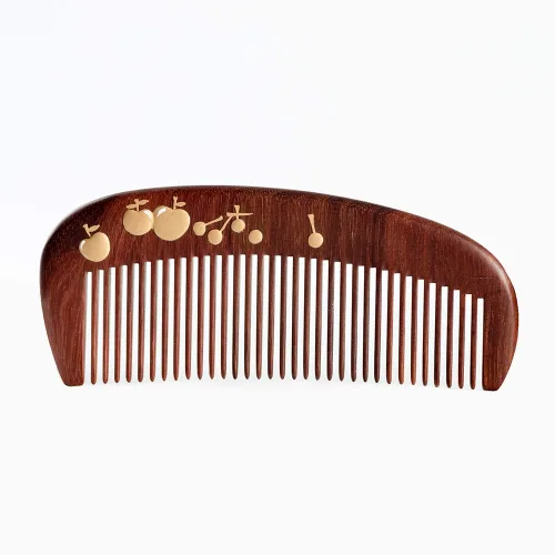 TAN MUJIANG Peine de madera para el cabello Laca de manzana hecha a mano antiestática 2-11