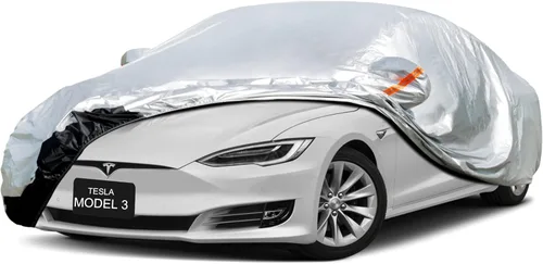 Vista 141 de GUNHYI - Funda de automóvil de 6 capas para Tesla Model 3 (2017-2025), impermeable para todo tipo de clima, protección UV contra la nieve, el sol