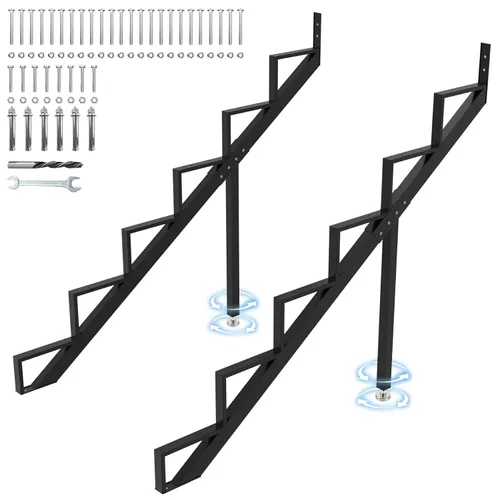 Vista 11 de Escalón de escalera de acero, paquete de 2, escalón de acero de 1 escalón para escalones al aire libre