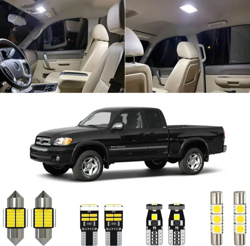 Vista 8 de Xpismii Kit de 12 piezas de luces interiores LED Tundra blancas de 6000K, repuesto para Toyota Tundra de 2 puertas cabina regular 2000 2001 2002