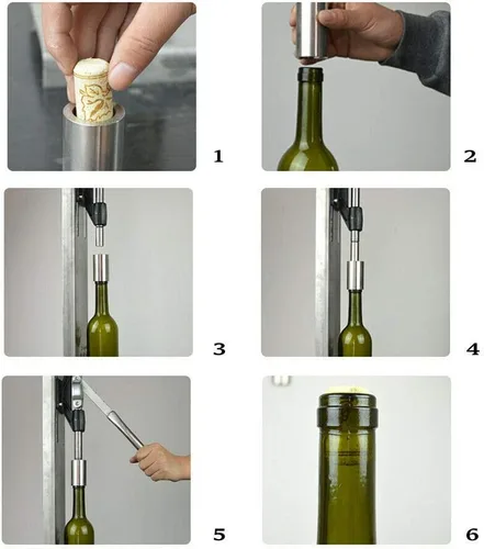 Vista 9 de Corker manual de acero inoxidable Máquina de corchado manual de botella de vino de presión manual Corker Botella Corker Herramienta de tapón