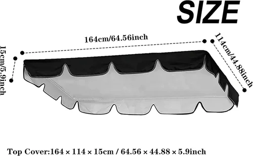 Vista 3 de Juego de fundas de repuesto para columpio de toldo, juego de repuesto para columpios de 2/3 plazas, protección para todo tipo de clima, columpios