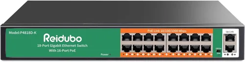 Vista 9 de Switch Gigabit PoE de 8 puertos con enlace ascendente de 2 Gigabit, conmutador de red no administrado Ethernet PoE de 1000 Mbps, 120 W, Plug & Play