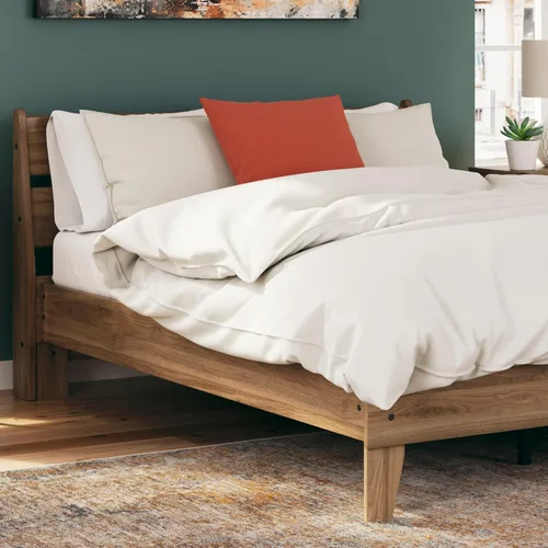 Vista 73 de Signature Design by Ashley Socalle - Cabecero completo, con listones abiertos, color beige natural