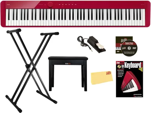 Vista 14 de Casio PX-S1100 Privia Piano Digital Negro - Paquete con Soporte Ajustable, Banco, Pedal de Sustain, Libro de Instrucciones, Lecciones en Línea, DVD