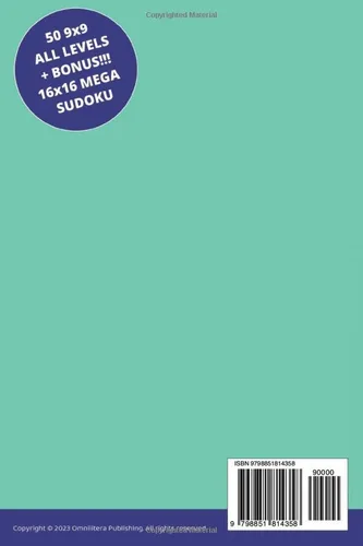 Vista 2 de Number Puzzles Sudoku for Teenagers 13 to 17 Years More than 50 Sudoku Games with Solutions, 9x9, 16x16, Easy, Medium, Hard, Brainteasers, Riddles