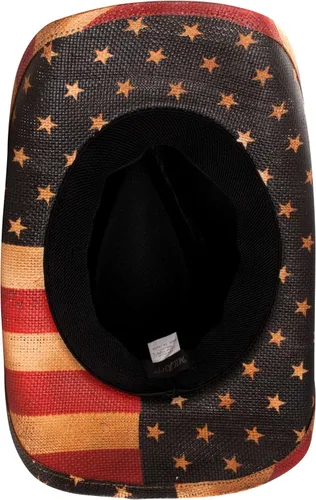 Vista 5 de GrinderPUNCH sombrero de vaquero clásico con la bandera americana