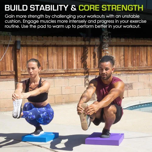 Vista 6 de ProsourceFit Exercise Balance Pad, Non-Slip Cushioned Foam Mat & Knee Pad for Fitness and Stability Training, Yoga, Physical Therapy
