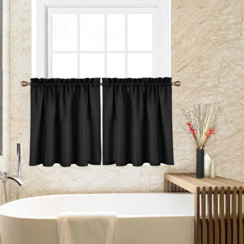 Vista 27 de CAROMIO - Cortina para cocina, cortina texturizada, cortinas para ventana de baño, varios tamaños