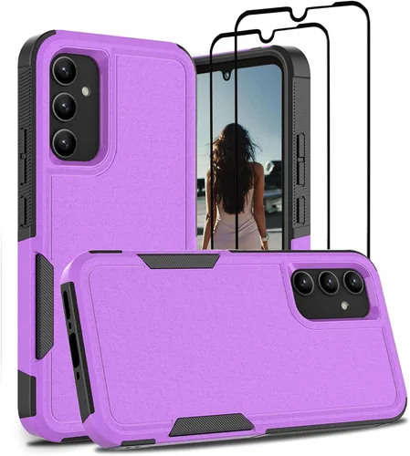 Vista 23 de Jeylly Compatible con Samsung Galaxy A22 5G Funda, Funda Samsung A22 5G con 2pcs protectores de pantalla de vidrio templado