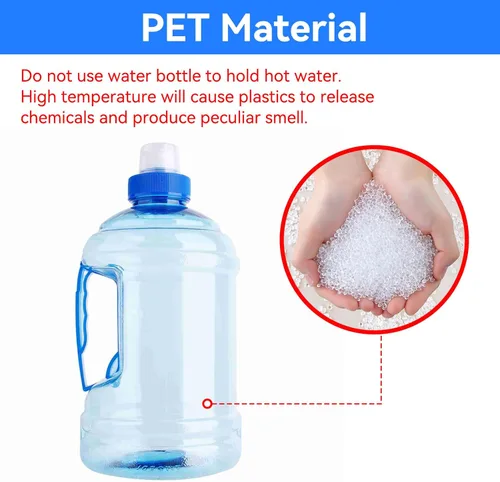 Vista 7 de Cyrank Botella de agua grande, jarra de agua de 1 litro con asa, botella deportiva transparente, reutilizable, de plástico, a prueba de fugas
