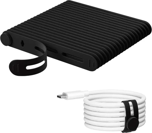 Vista 11 de 40 unidades de bridas para cables reutilizables Nearockle, bridas ajustables de silicona para organizar cables pequeños, bridas de cierre