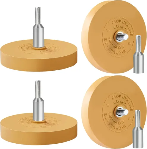 Vista 8 de S SATC Rueda de borrador de 4 pulgadas, 1 paquete con adaptador, rueda de goma para eliminar taladros, adhesivos, calcomanías de rayas