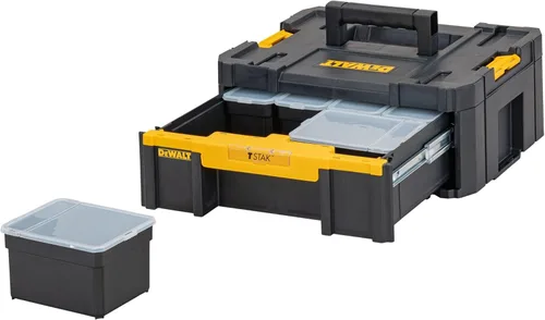 Vista 5 de DEWALT DWST1-70705 T-Stak III Caja de almacenamiento de herramientas con cajón, amarillo/negro, 6.9 in*17.3 in*12.4 in