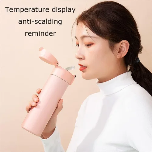 Vista 3 de ZHUHW - Termo inteligente con pantalla LED digital de temperatura, 14.2 fl oz, acero inoxidable 316 termo