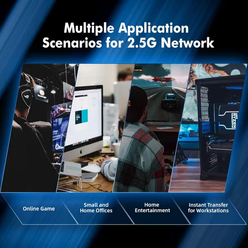Vista 7 de MokerLink Switch Ethernet de 4 puertos 2.5G con SFP 2x10G, 4 puertos Base-T de 2.5G compatibles con 10/100/1000Mbps, conmutador de red sin