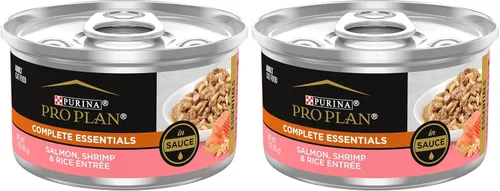 Vista 11 de Purina Pro Plan COMPLETE ESSENTIALS - Comida húmeda para gatos en salsa, paté, salsa, salmón, camarones y arroz en salsa, (24) latas de 3 onzas