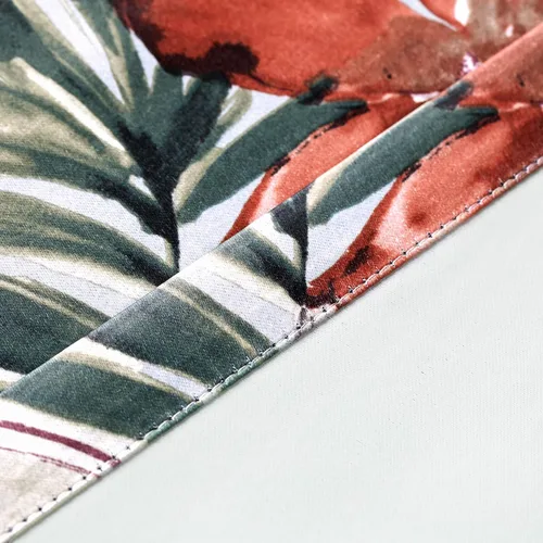 Vista 7 de Leeva Cortinas opacas con estampado de flores y hojas, estilo campestre, aislamiento térmico, cortinas reductoras de luz para comedor, 2 paneles, 52