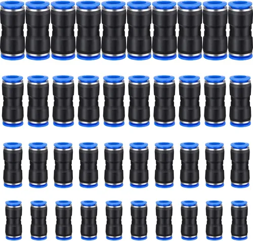 Honoson 40 conectores de empuje rectos, accesorios de empuje para conectar, conectores neumáticos de liberación rápida, accesorios de línea de aire