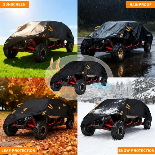 Vista 7 de UTV Covers Heavy Duty for CFMoto UForce EPS 2008-2025, All-Weather 210D Oxford Protection Side by Side Cover, Water-Resistant Ripstop Outdoor
