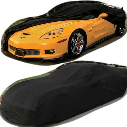 Funda de coche personalizada Chevy Corvette C6 2005 2006 2007 2008 2009 2010 2011 2012 XTREMECOVERPRO Gold Series Negro