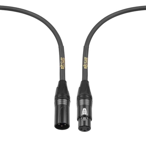 Vista 5 de Cable XLR, 10 pies [paquete de 3] conexiones macho a hembra para micrófono e interfaz de audio, chaqueta de PVC negro, carcasa de aleación de zinc