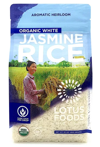 Vista 3 de LOTUS FOODS Arroz orgánico de jazmín blanco, 30 onzas
