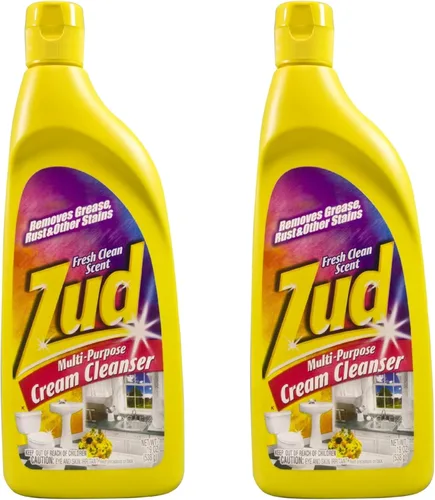 Zud Limpiador en crema (paquete de 2) – Limpiador de baño definitivo, fórmula sin blanqueador para superficies brillantes, elimina el óxido, las