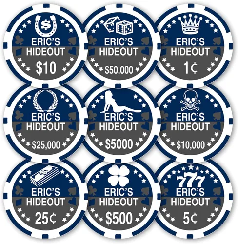 Vista 11 de DA VINCI Fichas de póquer personalizadas: selecciona una imagen prediseñada, denominación en dólares y agrega tu propio texto, 25 fichas de póquer a