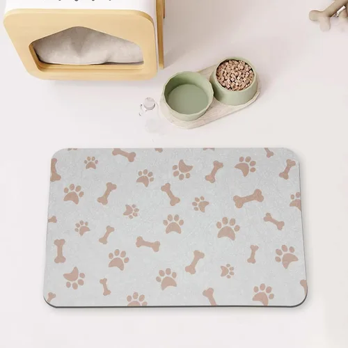 Vista 9 de YCT Tapete para comida y agua para perros, tapete para tazón de plato de gato, sin manchas, fácil de limpiar, absorbente, de secado rápido, tapete