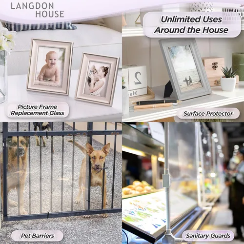 Vista 6 de Langdon House - Paneles de vidrio de plástico flexible PET - 4 x 6 x 0.03 pulgadas, transparente, paquete de 10 - Hoja delgada de plexiglás