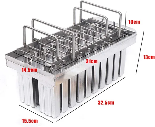 Vista 4 de Moldes de paletas de acero inoxidable – Juego de moldes grandes para paletas de hielo de grado comercial 20/30 piezas – para golosinas saludables