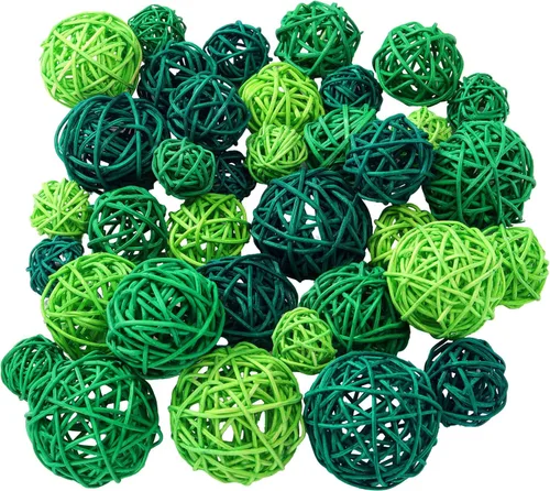 Vista 20 de Patelai 36 Piezas Bolas de Mimbre de Ratán Bolas Decorativas para Jarrón Centro de Mesa Cuencos Esferas de Relleno para Decoración del Hogar, 4 Boho