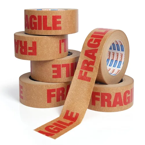 Vista 10 de ADHES - Cinta frágil, cinta de papel kraft biodegradable, 2 pulgadas x 55 yardas, 3 rollos, adhesivo fuerte, cinta de embalaje de papel ecológica