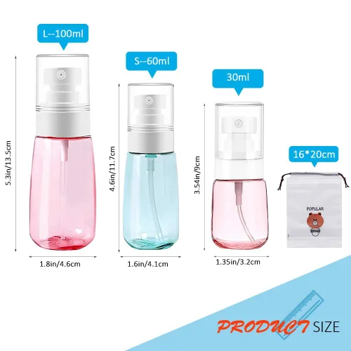 Vista 2 de AMORIX 6 botellas de spray pequeñas de 3.4 onzas líquidas de 3.4 onzas, botella de spray vacía de tamaño de viaje, botella de spray de niebla fina
