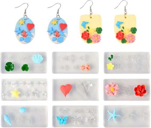 Vista 12 de Craftdady Molde de silicona con gemas de cabujón de 10 cavidades, molde de fundición de resina ovalada para resina epoxi UV, bricolaje
