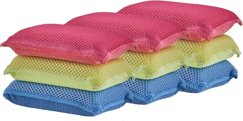 Vista 20 de Esponjas de microfibra para platos, esponjas de cocina, esponja antiarañazos, esponjas de limpieza para el hogar, suministros de limpieza multiusos