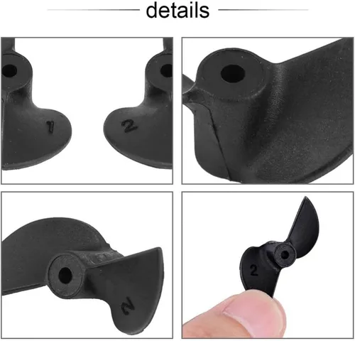 Vista 2 de Dilwe Hélices de barco RC, CW CCW Nylon 2 cuchillas giratorias 0.079 in eje control remoto barco hélices palas conjunto