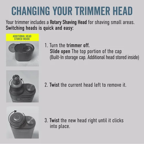 Vista 4 de Microtouch Titanium Edge - Recortador de orejas y nariz con doble cabeza de cuchillas rotativas con luz – Resistente al agua – Apto para viajes