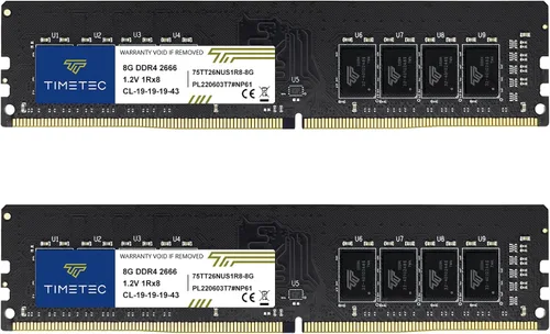 Vista 13 de Timetec 8GB DDR4 2666MHz (PC4-2666V) PC4-21300 UDIMM RAM de escritorio - 288-Pin 1.2V CL19 No ECC sin búfer DIMM Actualización del módulo de memoria