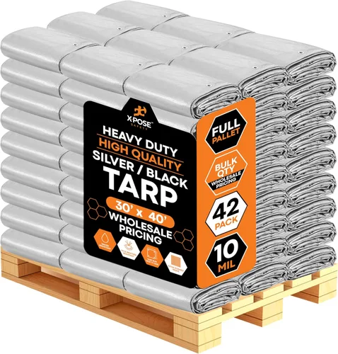 Vista 105 de Lona de Polietileno de Servicio Pesado - 5' X 7' - 10 Mil de Grosor Impermeable, Cubierta Protectora Bloqueadora de UV - Reversible Verde y Negro