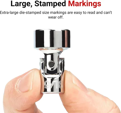 Vista 5 de TEKTON Unidad de 3/8 pulgadas x 1/2 pulgada Zócalo de junta universal de 6 puntos poco profundo SHD18013