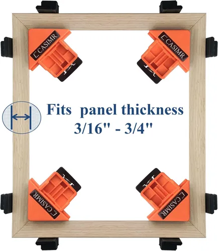 Vista 2 de Abrazadera de esquina de 90 grados, paquete de 4 abrazaderas ajustables de ángulo recto con resorte de un solo mango, herramienta de abrazadera