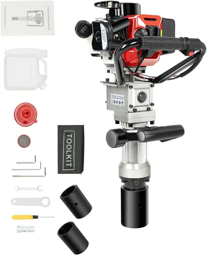 32.7 CC 2 tiempos accionado T Post Driver, 900 W accionado por gas T Post Driver Motor Push Pile Garden Fence Farm Two Sleeves Diseño ergonómico