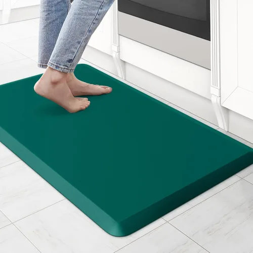 Vista 11 de KitchenClouds Alfombra de cocina acolchada anti fatiga, 17.3 x 60 pulgadas, impermeable, antideslizante, tapete de escritorio cómodo, para cocina