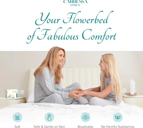 Vista 4 de Carressa Linen Juego de sábanas 100% de algodón egipcio, tamaño King, 800 hilos de algodón egipcio de alta calidad, tamaño King