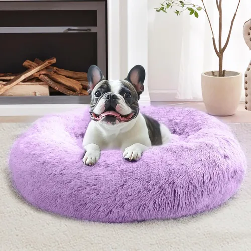 Vista 55 de JOLLYVOGUE Cama Calmante para Perros Pequeños - Cama para Perros Pequeños Lavable en Forma de Dona de 23 Pulgadas para Gatitos y Cachorros, Camas